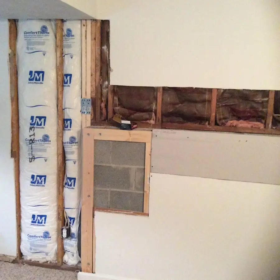 Wall insulation replacement during Structural Drying in Pantops